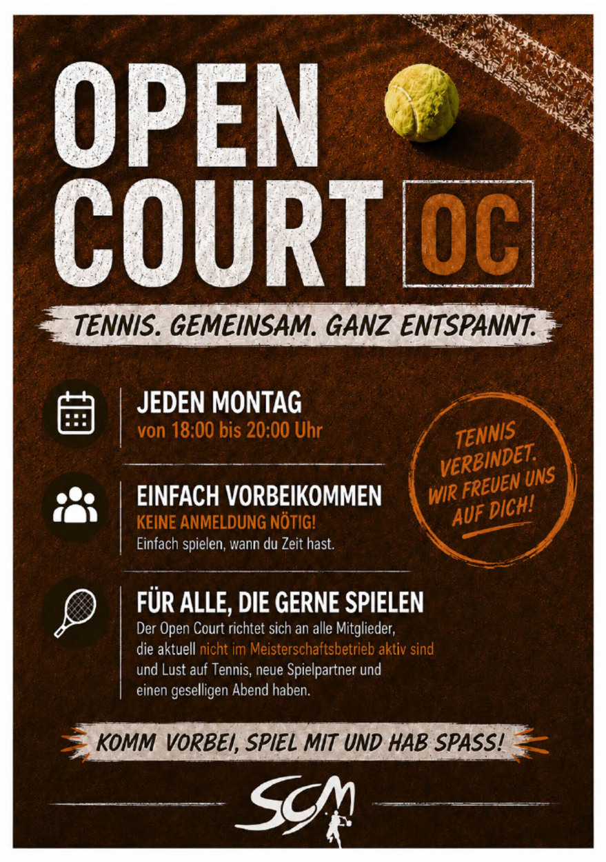 Tennis Open Court am Montag